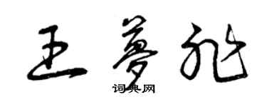 曾慶福王夢非草書個性簽名怎么寫