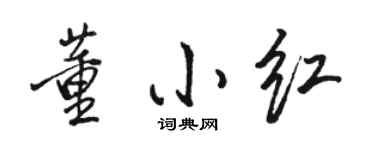 駱恆光董小紅行書個性簽名怎么寫