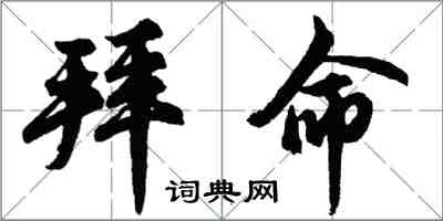 胡問遂拜命行書怎么寫