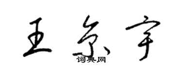 梁錦英王京宇草書個性簽名怎么寫