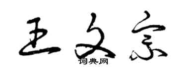 曾慶福王文宗草書個性簽名怎么寫