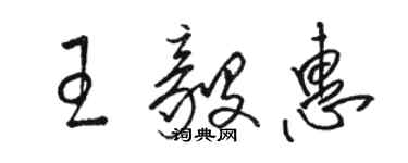 駱恆光王毅惠草書個性簽名怎么寫