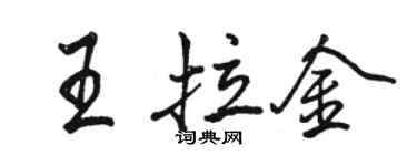 駱恆光王拉金行書個性簽名怎么寫