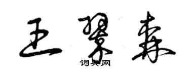 曾慶福王翠森草書個性簽名怎么寫