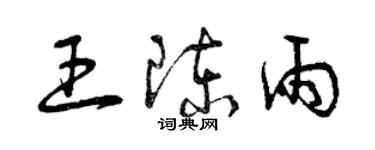 曾慶福王陳雨草書個性簽名怎么寫