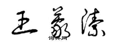 曾慶福王蒙潔草書個性簽名怎么寫