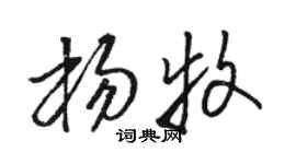 駱恆光楊牧草書個性簽名怎么寫