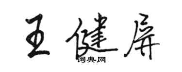 駱恆光王健屏行書個性簽名怎么寫
