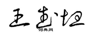 曾慶福王武坦草書個性簽名怎么寫