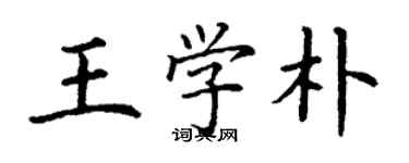 丁謙王學朴楷書個性簽名怎么寫