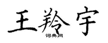 丁謙王羚宇楷書個性簽名怎么寫