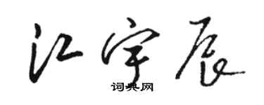 駱恆光江宇辰草書個性簽名怎么寫