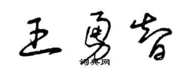 曾慶福王勇智草書個性簽名怎么寫
