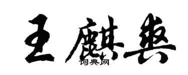 胡問遂王麒爽行書個性簽名怎么寫