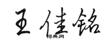 駱恆光王佳銘行書個性簽名怎么寫