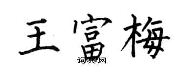 何伯昌王富梅楷書個性簽名怎么寫