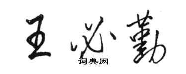 駱恆光王必勤行書個性簽名怎么寫