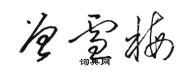 駱恆光曾雪梅草書個性簽名怎么寫