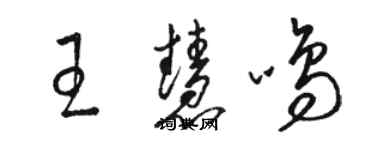 駱恆光王慧鳴草書個性簽名怎么寫