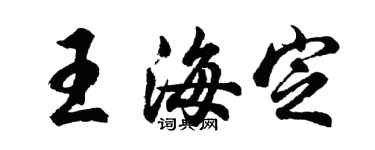 胡問遂王海定行書個性簽名怎么寫