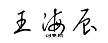 梁錦英王海辰草書個性簽名怎么寫