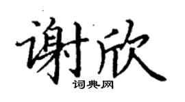 丁謙謝欣楷書個性簽名怎么寫