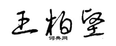 曾慶福王柏堅草書個性簽名怎么寫