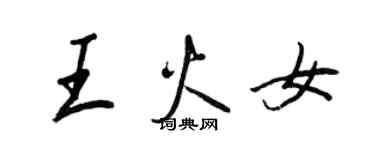 王正良王火女行書個性簽名怎么寫