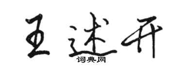 駱恆光王述開行書個性簽名怎么寫