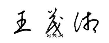 梁錦英王茂湘草書個性簽名怎么寫