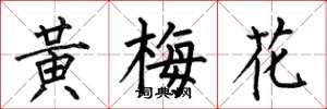 何伯昌黃梅花楷書怎么寫