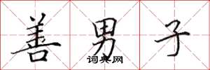 田英章善男子楷書怎么寫