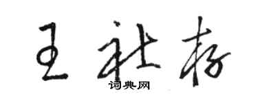 駱恆光王社存草書個性簽名怎么寫