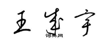 梁錦英王成宇草書個性簽名怎么寫