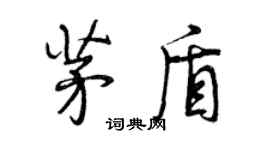 曾慶福茅盾行書個性簽名怎么寫