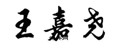 胡問遂王嘉堯行書個性簽名怎么寫