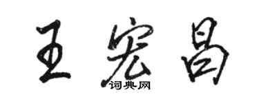 駱恆光王宏昌行書個性簽名怎么寫