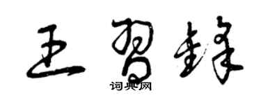 曾慶福王習鋒草書個性簽名怎么寫