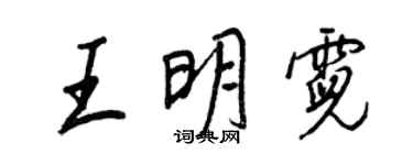 王正良王明霓行書個性簽名怎么寫
