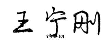 曾慶福王寧剛行書個性簽名怎么寫