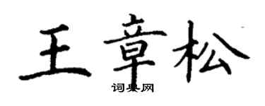 丁謙王章松楷書個性簽名怎么寫