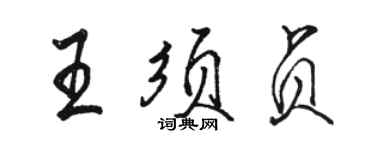 駱恆光王須貞行書個性簽名怎么寫