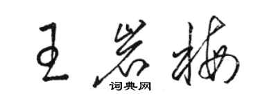 駱恆光王岩梅草書個性簽名怎么寫