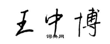 王正良王中博行書個性簽名怎么寫