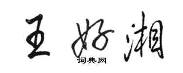 駱恆光王好湘行書個性簽名怎么寫