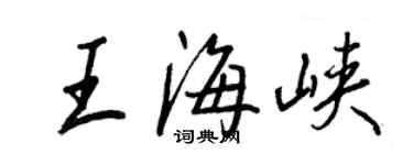 王正良王海峽行書個性簽名怎么寫