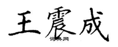 丁謙王震成楷書個性簽名怎么寫