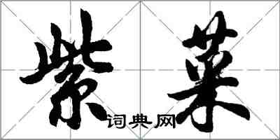 胡問遂紫菜行書怎么寫