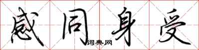 荊霄鵬感同身受行書怎么寫