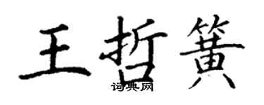 丁謙王哲簧楷書個性簽名怎么寫